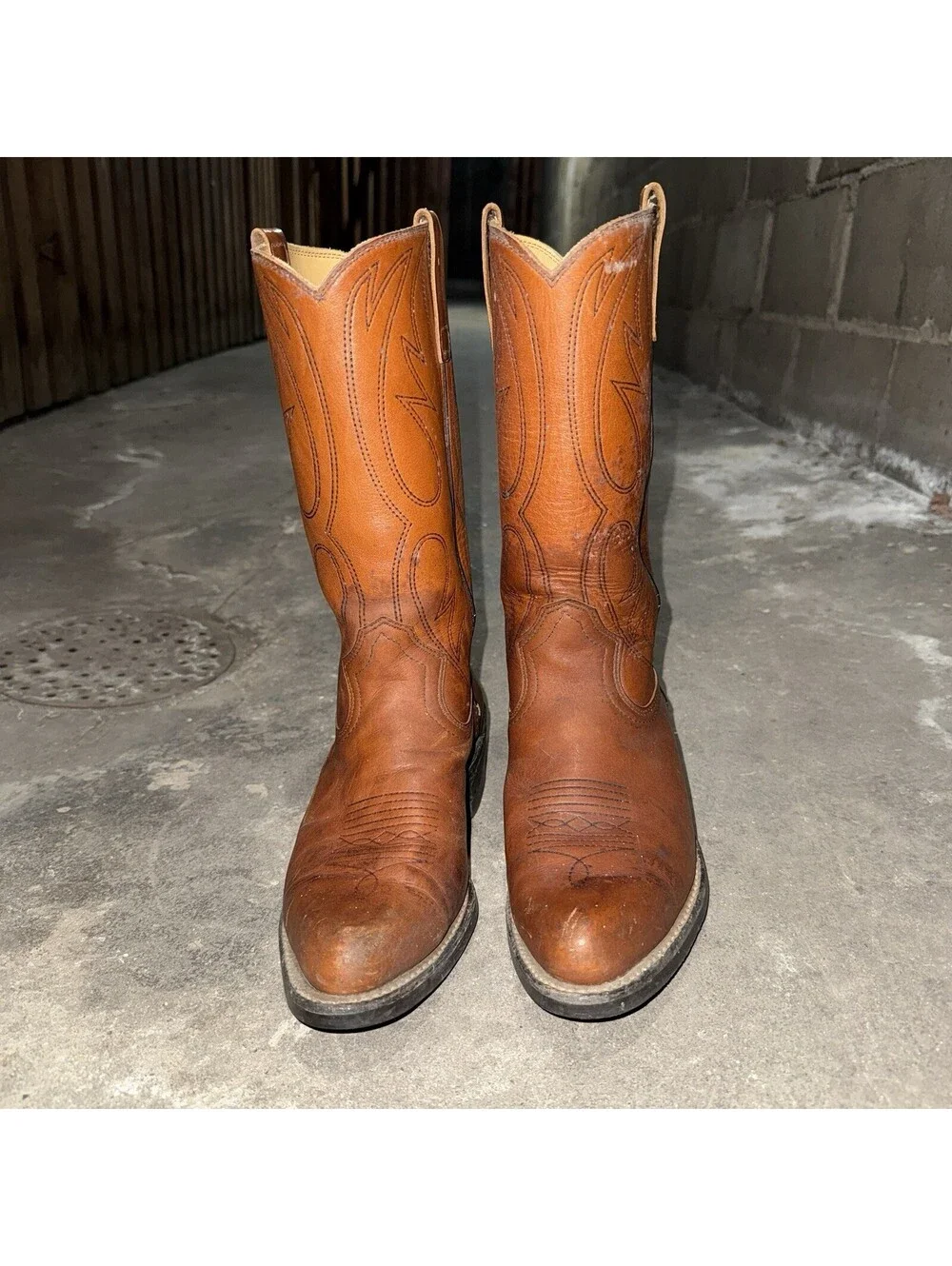 ACME Boots Avonite Hypalon Super Wear Leather Western Cowboy USA Mens 7.5D